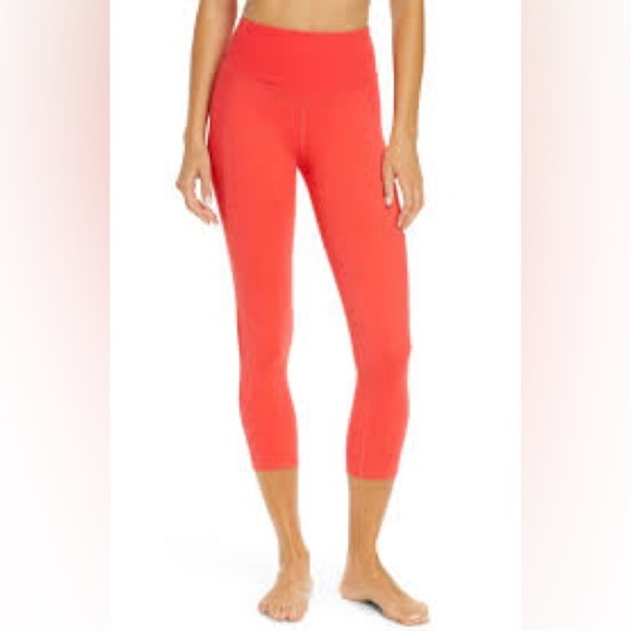 Zella Vibrant orange 7/8 length high waisted Leggings - Picture 1 of 4